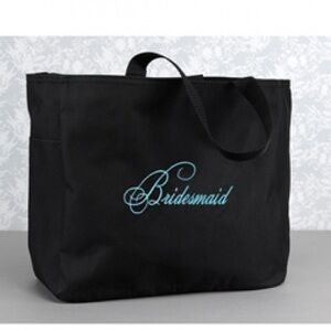 Black Canvas "Bridesmaid" Tote Bag - Wedding Accessory